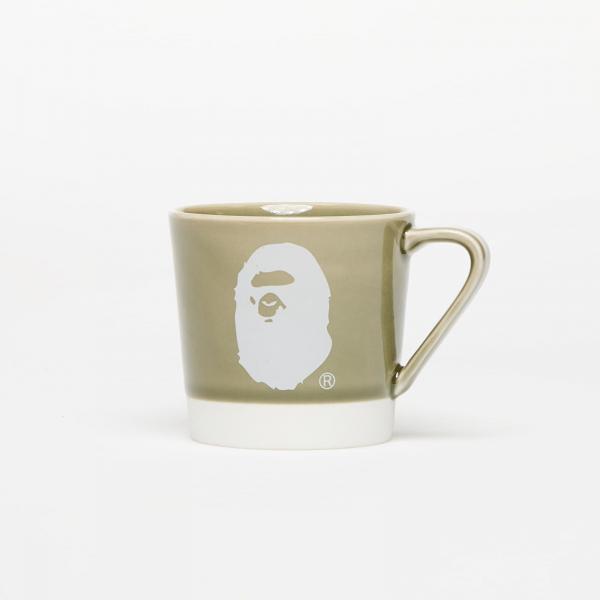 A BATHING APE Logo Porcelain Mug M Green Universal