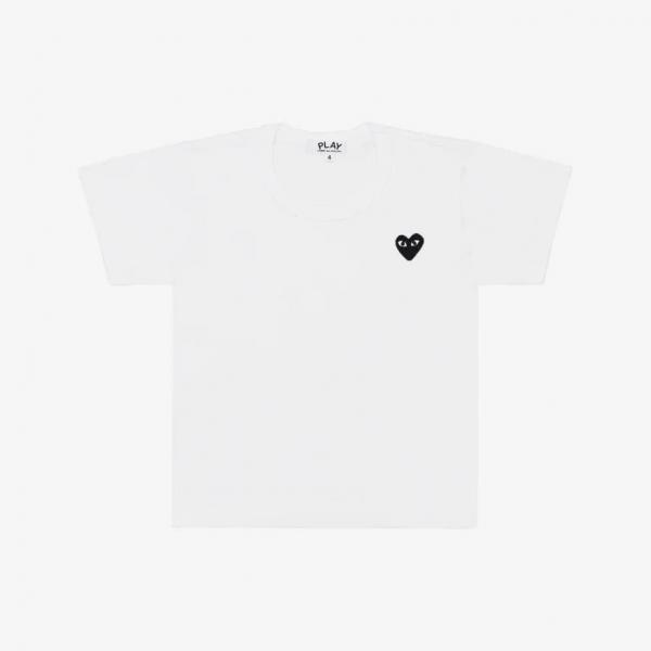 Comme des Garçons PLAY Kids Black Emblem Knit T-Shirt White 6