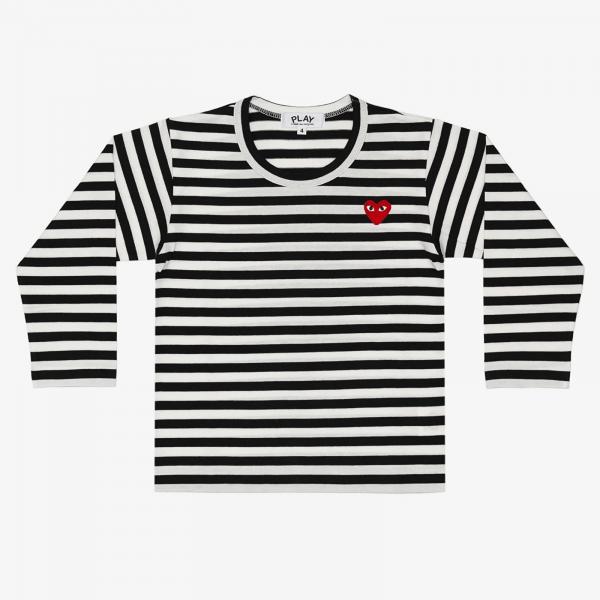Comme des Garçons PLAY Kids Red Emblem Knit T-Shirt Black 4