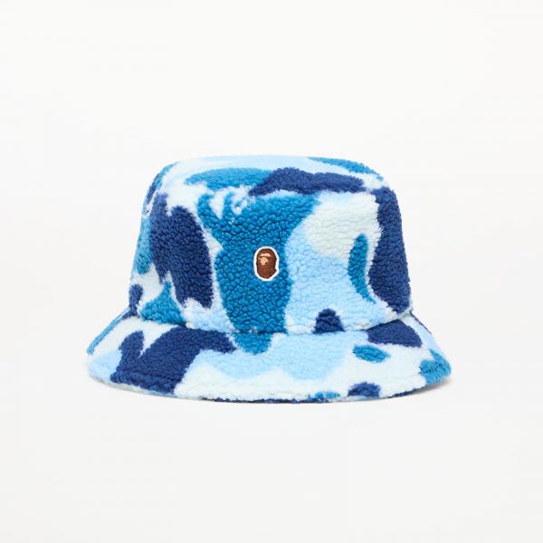 Klobouk A BATHING APE Abc Camo Boa Fleece Bucket Hat M Blue M