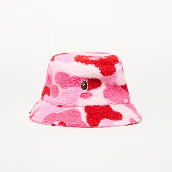 Klobouk A BATHING APE Abc Camo Boa Fleece Bucket Hat M Pink M