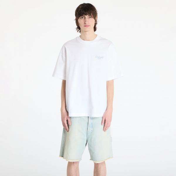 Tričko Carhartt WIP Shortsleeve Signature Script T-Shirt UNISEX White/ Dusty Ice L