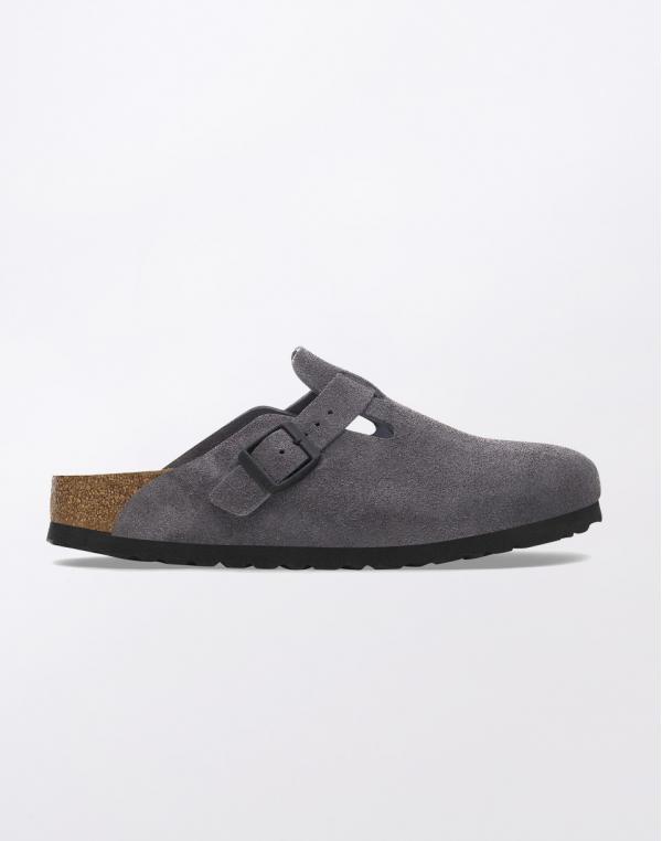 Birkenstock Boston Suede Leather Velvet Grey 37