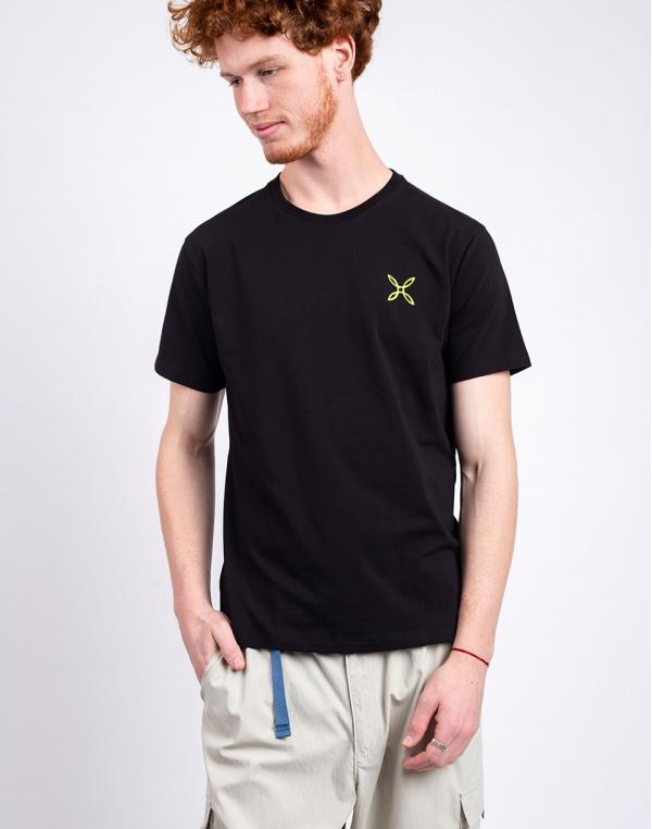 Tričko Montura Pencil Logo T-Shirt 9047 BLACK/VERDE LIME