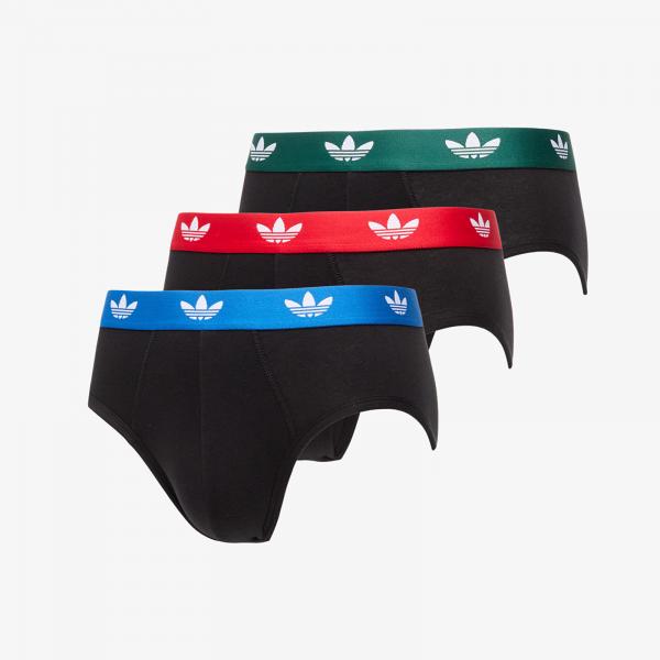 Boxerky adidas Comfort Brief Cotton Brief 3-Pack Black L