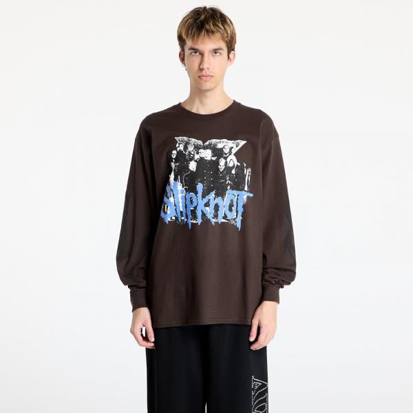 Tričko PLEASURES x Slipknot Compass Long Sleeve T-Shirt Brown M