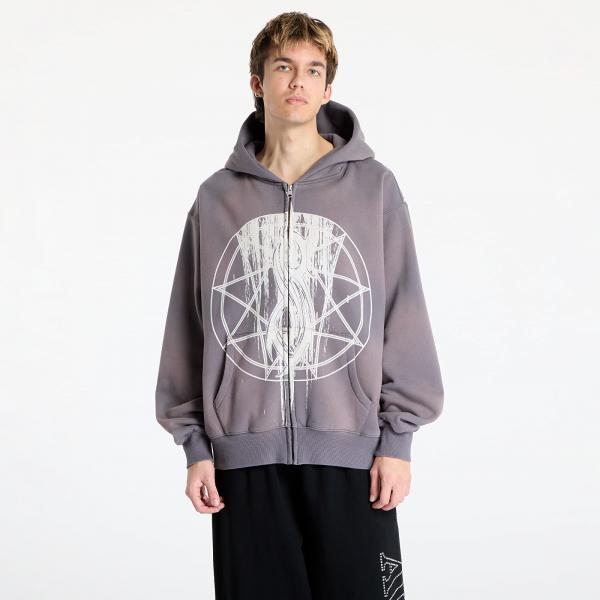 Mikina PLEASURES x Slipknot Nonagram Zip Hoodie Smoke L