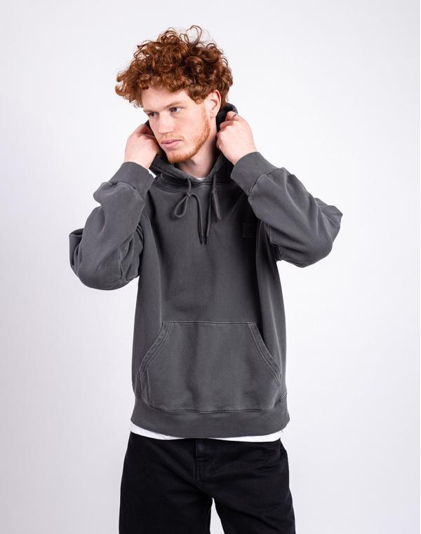 Carhartt WIP Hooded Nelson Sweat Graphite garment dyed L