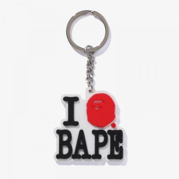 A BATHING APE I Love Bape Keychain White Universal