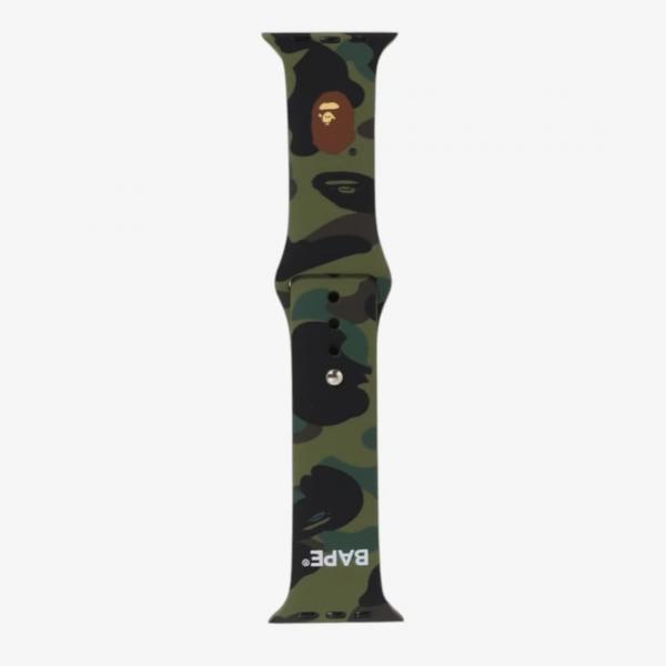 A BATHING APE 1St Camo Watch Band Green L