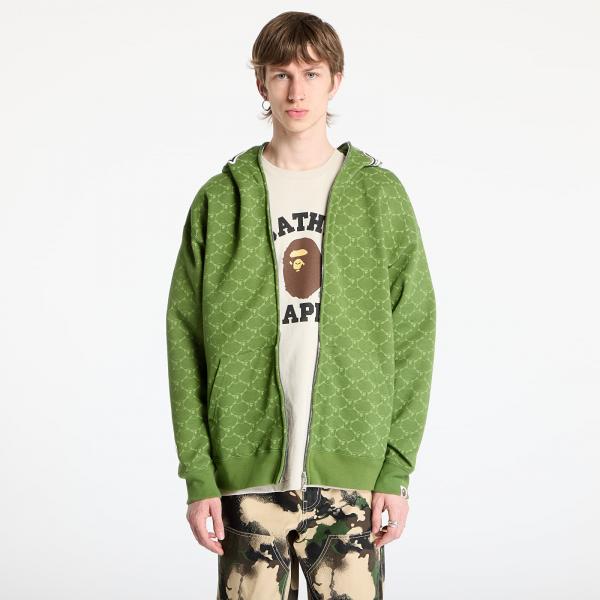 Mikina A BATHING APE College Monogram Relaxed Fit Shark Full Zip Hoodie Green L