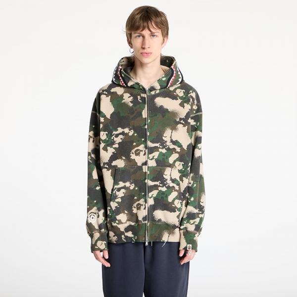 Mikina A BATHING APE Map Camo Shark Relaxed Fit Full Zip Hoodie UNISEX Green M