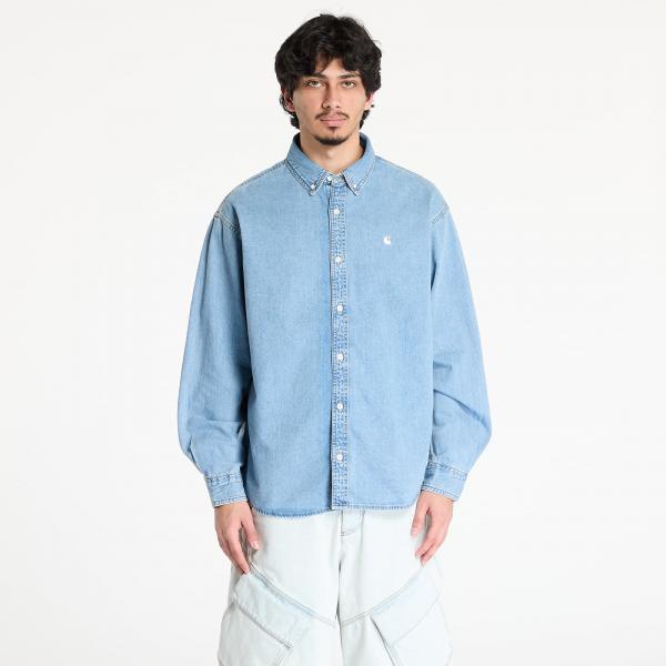 Košile Carhartt WIP L/S Lucas Shirt UNISEX Blue Bleached XL
