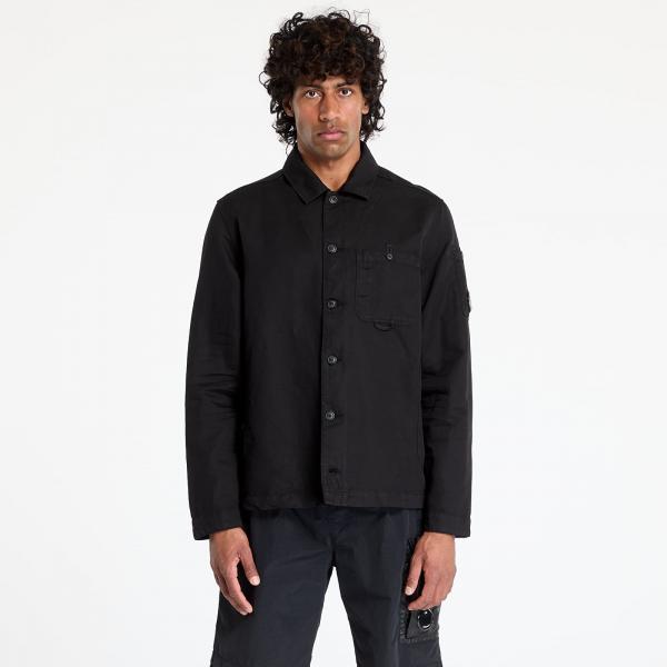 Bunda C.P. Company Cotton/Linen Full Zip Overshirt Black XXL
