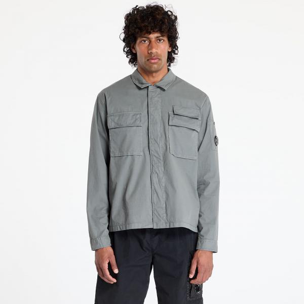Bunda C.P. Company Organic Gabardine Utility Lens Shirt Smoked Pearl XL