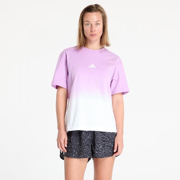 Tričko adidas All Szn Loose Dip Dye T-Shirt White/ Bliss Lilac XS