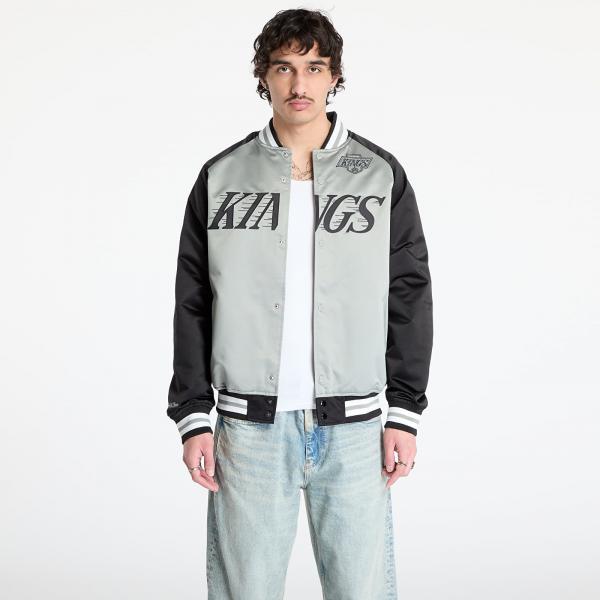 Bunda Mitchell & Ness NHL Double Clutch Lw Satin Vintage Logo Kings Jacket Grey/ Black XL