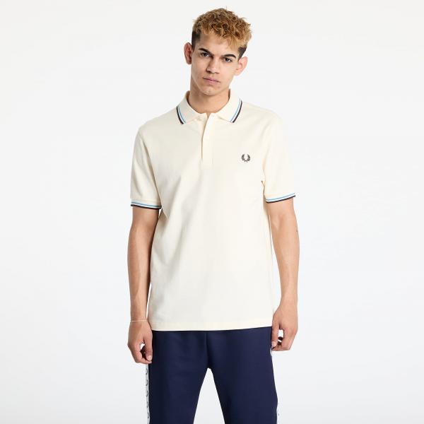 Tričko FRED PERRY Twin Tipped Fred Perry Shirt Ecru/ Sftbl/ Brick M