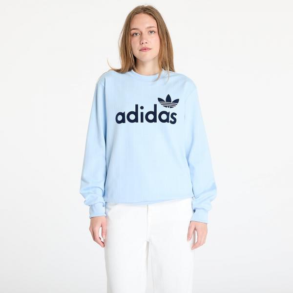 Mikina adidas Pinstripe Graphic Sweatshirt Blue/ Clear Sky/ Off White XS
