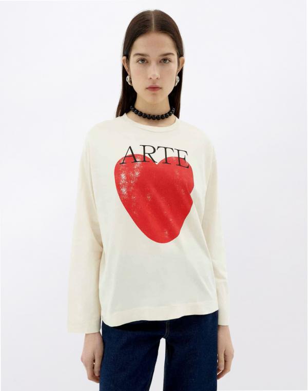 Tričko Thinking MU Art & Love Emily T-Shirt WHITE