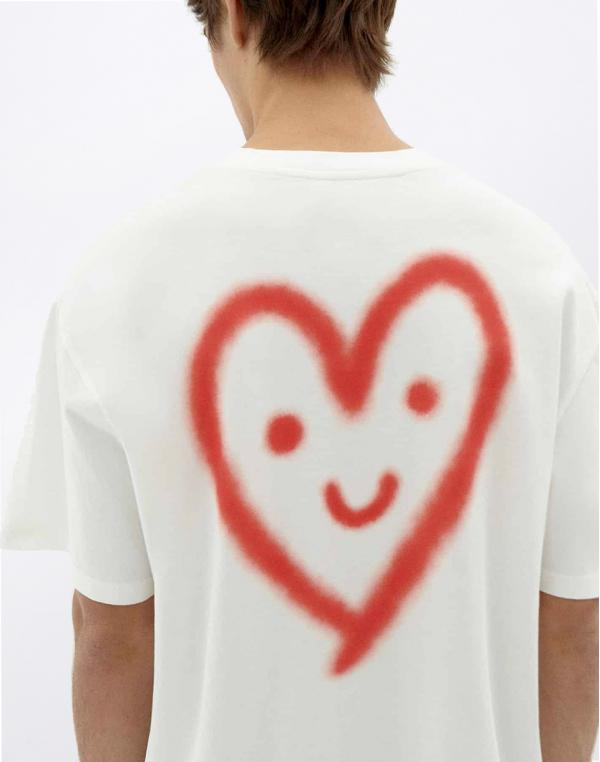 Tričko Thinking MU Cutr3 Heart Aaron T-Shirt WHITE