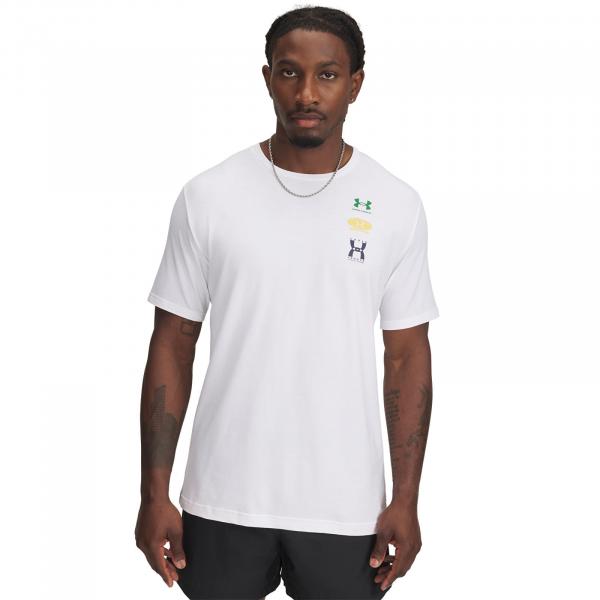 Tričko Under Armour M 60/40S EVOL LOGO SS Tee White/ Midnight Navy/ Midnight Navy M