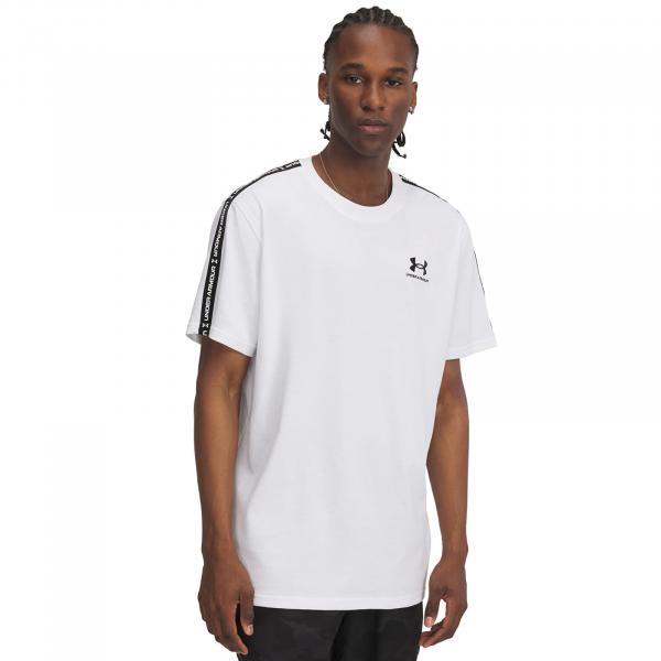 Tričko Under Armour Icon HWT Tee Taping White/ Black XXL