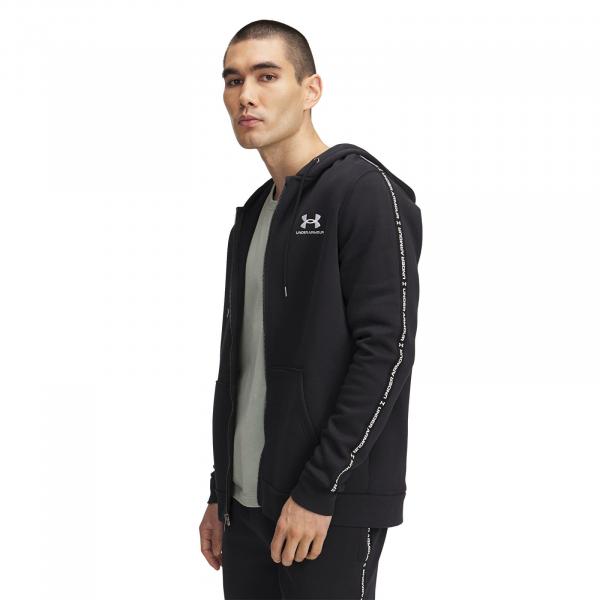 Mikina Under Armour Icon Fleece FZ Taping Black/ White L