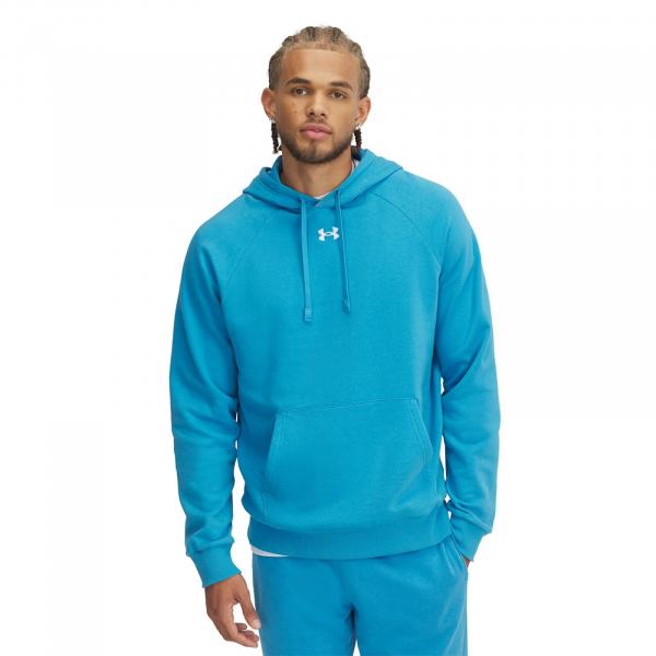 Mikina Under Armour Rival Fleece Hoodie Ether Blue/ White XXL
