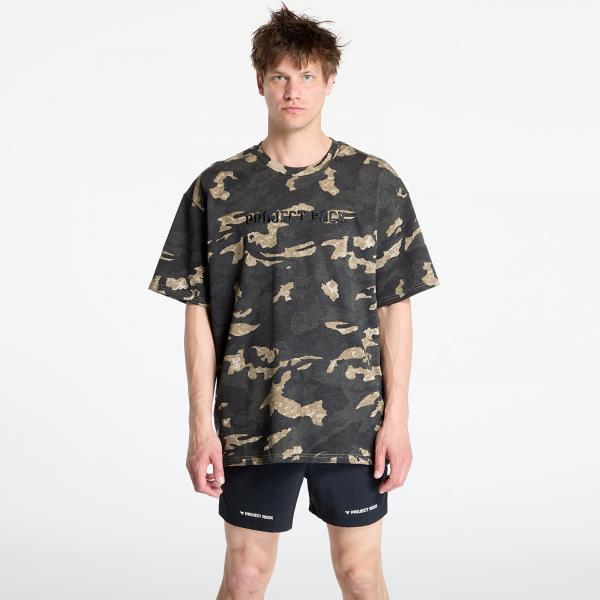 Tričko Under Armour Project Rock All Over Print T-shirt Grey/ Green M