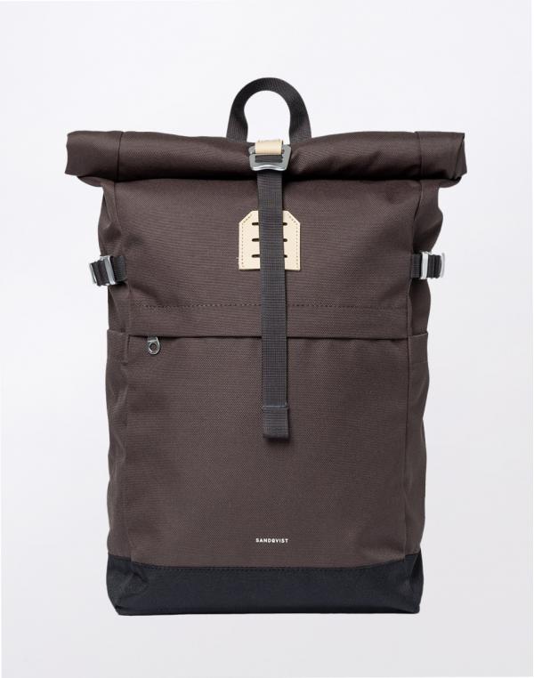 Batoh Sandqvist Icon Rolltop Backpack M Brown with natural leather