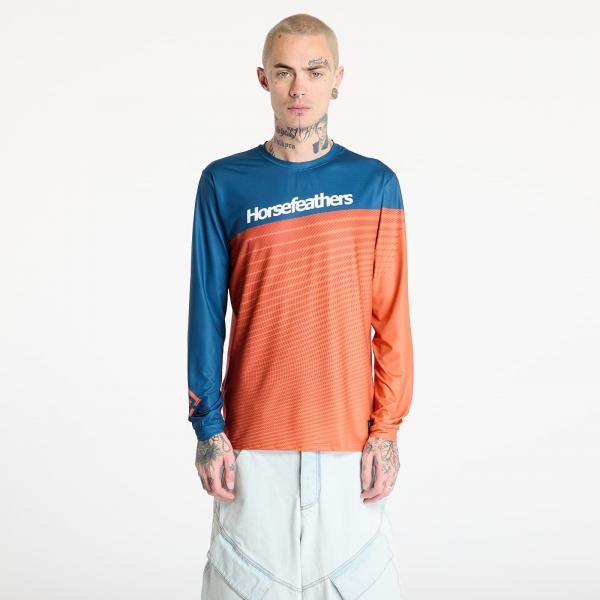 Dres Horsefeathers Quantum Ls Bike Jersey Petrol/ Burnt Orange M