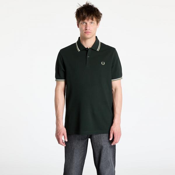 Tričko FRED PERRY Twin Tipped Shirt Night Green/ Light Ecru/ Olive Mint XL