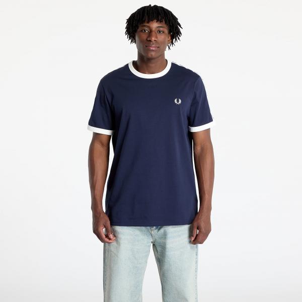 Tričko FRED PERRY Taped Ringer T-Shirt Carbon Blue XXL