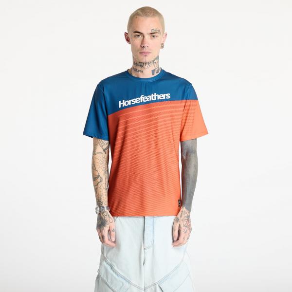 Dres Horsefeathers Quantum Bike Jersey Petrol/ Burnt Orange L