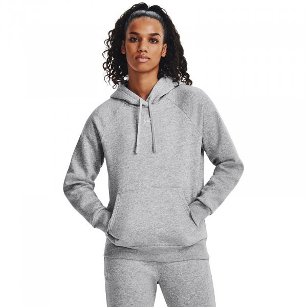 Mikina Under Armour Rival Fleece Hoodie Mod Gray Light Heather/ White XS