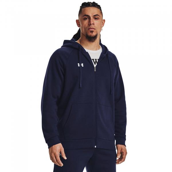 Mikina Under Armour Rival Fleece FZ Hoodie Midnight Navy/ White XXL