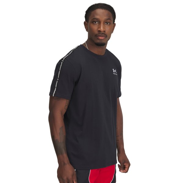Tričko Under Armour Icon HWT Tee Taping Black/ White L
