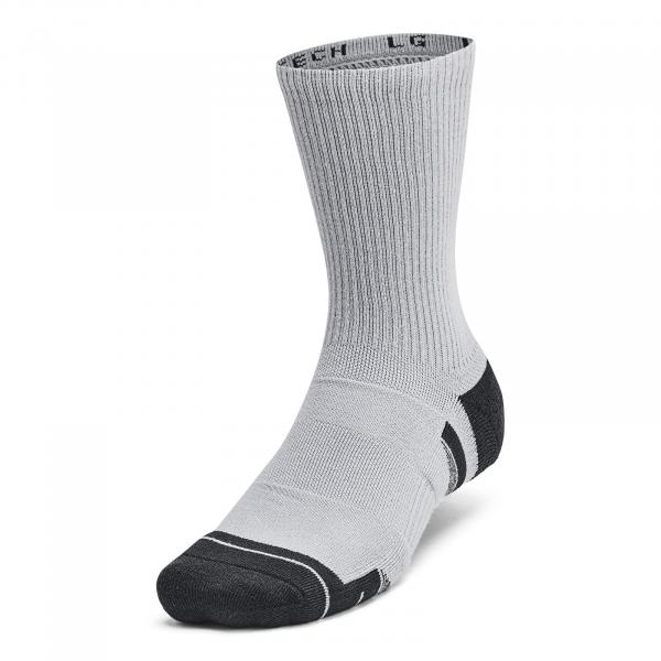 Ponožky Under Armour Unisex Under Armour Perf Tech 6-Pack Crew Mod Gray/ Mod Gray/ Jet Gray XL