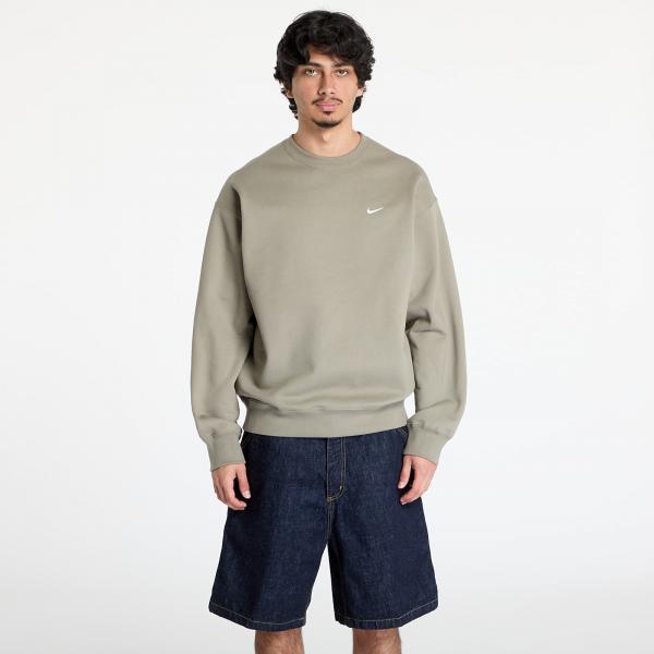 Mikina Nike Solo Swoosh Men's Fleece Crew Light Army/ White XL