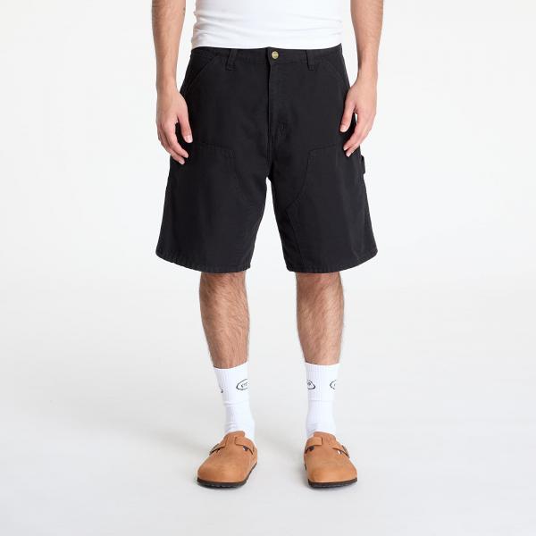 Šortky Carhartt WIP Double Knee Short Black Stone Washed 28