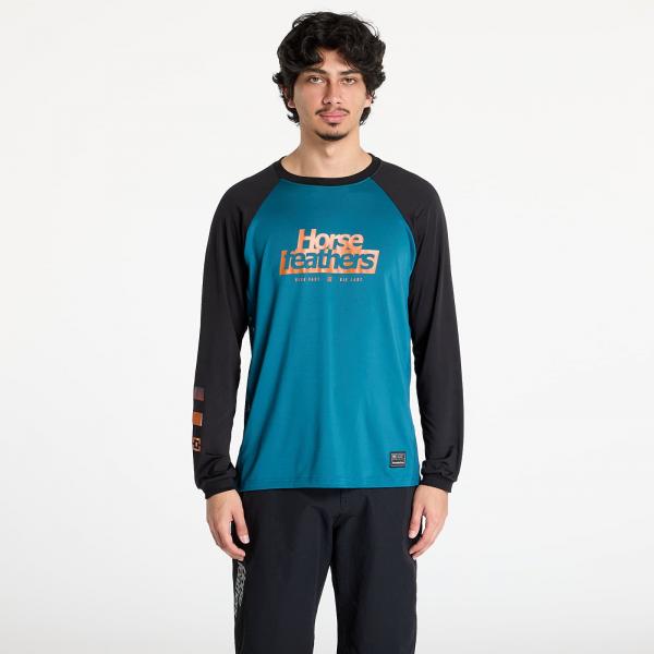 Tričko Horsefeathers Spike Long Sleeve Bike Jersey Petrol/ Black L