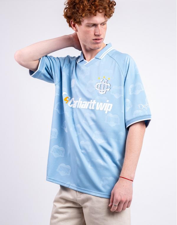 Tričko Carhartt WIP S/S HarttÉs Football T-Shirt Heart Train Jacquard, Bluebird