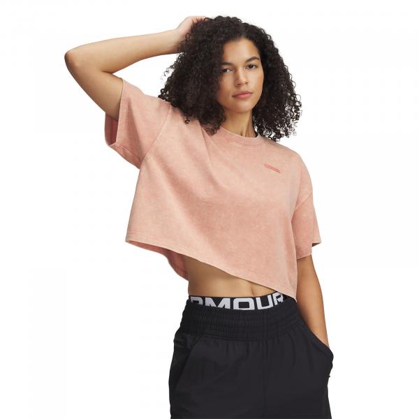 Tričko Under Armour HWT WASH SS Tee Canyon Pink/ Canyon Pink XL