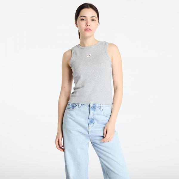 Tílko Calvin Klein Jeans A - Woven Label 2X2 Tank Top Gray M