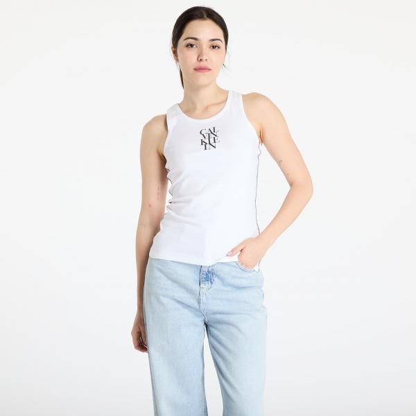 Tílko Calvin Klein Jeans Sl Cotton Rib Solid Tank Top White S