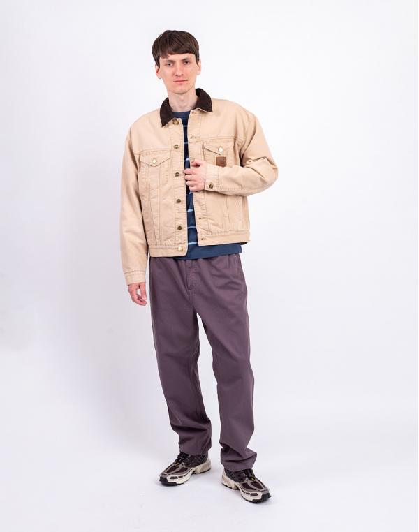Carhartt WIP Dayton Trucker Jacket Dusty H Brown/Tobacco stone canvas S