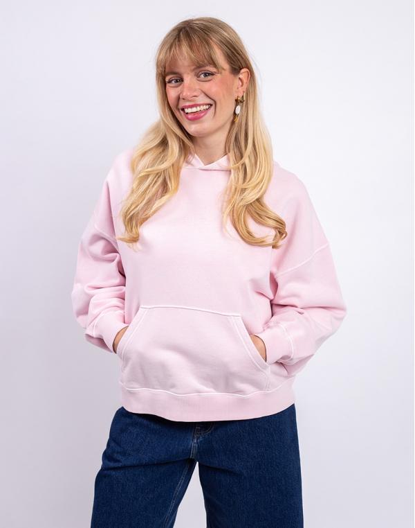 Carhartt WIP W' Hooded Benton Sweat Air Pink garment dyed XS