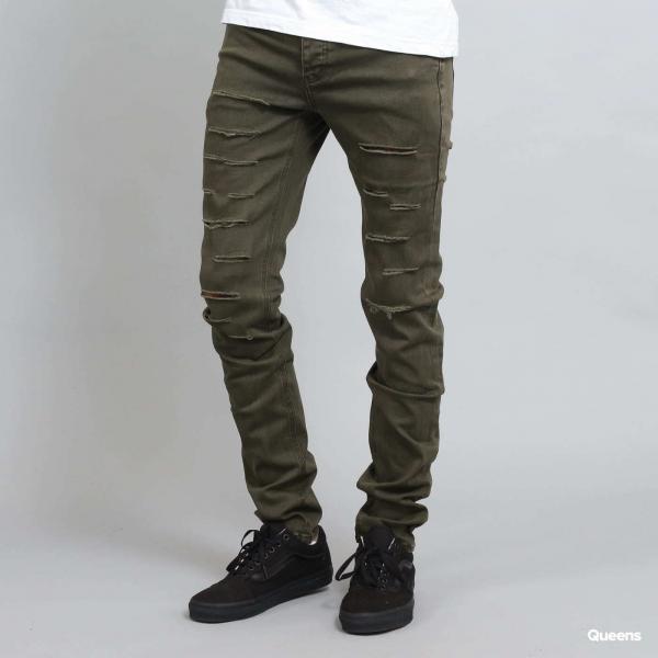 Kalhoty Sixth June Destroyed Jeans Khaki W28
