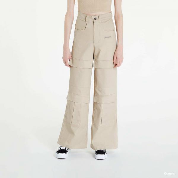Kalhoty Sixth June Wide Leg Cargo Pants Beige S